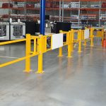 Warehouse safety barriers.