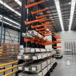 Cantilever racking half loaded.