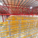 A large warehouse filled with selective pallet racking.